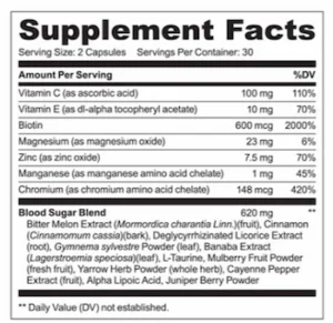 Type2Defense supplement facts